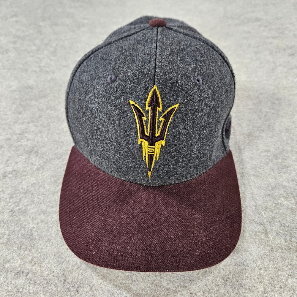ZEPHRY Arizona State Sun Devils ASU Hat Cap 2 Tone Gray/Red Fitted 7 1/8 Wool
